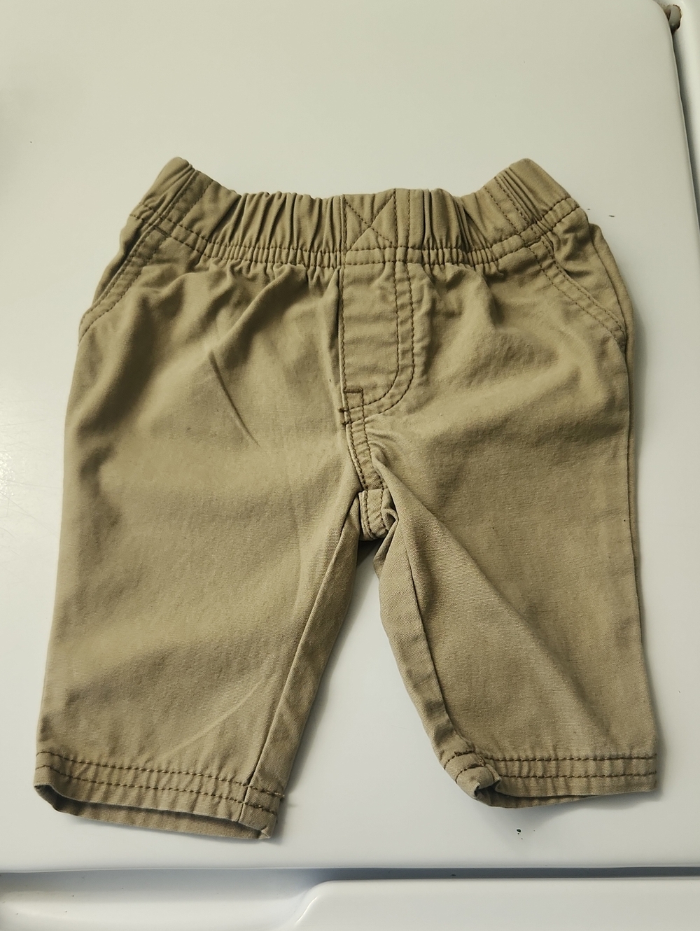 Carter's Tan Elastic Waist Khaki Pants For Babies 3 Months